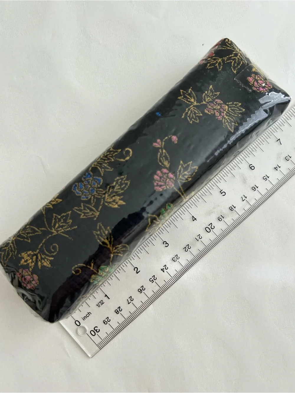 NIP Korean Traditional Quilt Cosmetic Makeup Pouch/Pencil Case Floral  7x2x1 In